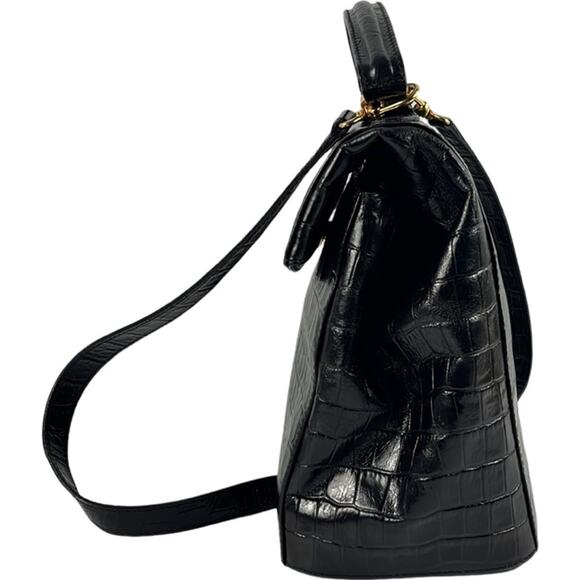 Valentino Garavani Croc Embossed Leather Handbag - Picture 4 of 12